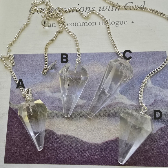 Beautiful Clear Quartz Crystal Pendulum Divination Clarity Guidance - Picture 1 of 2